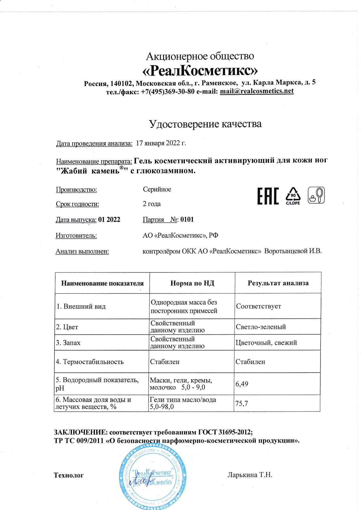 Паспорт №0120220101